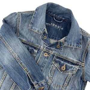 Gap Kids Denim Jacket Classic Jean Jacket Button Front Blue Size S